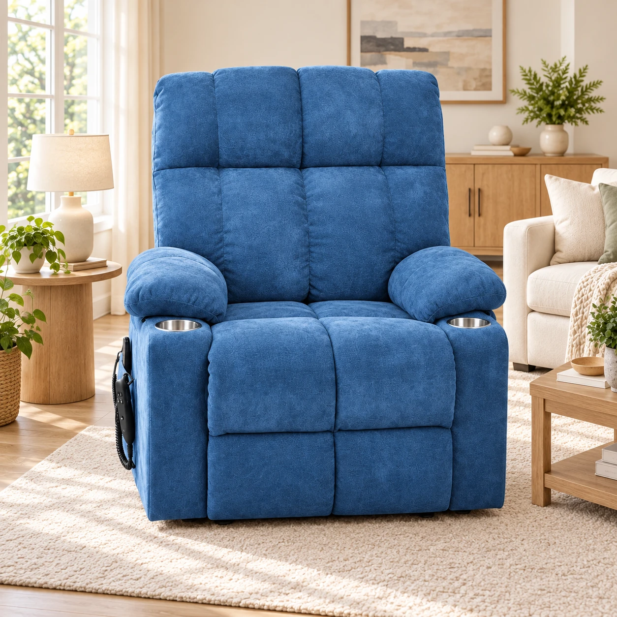 Wide-Seat Microsuede Lift Recliner