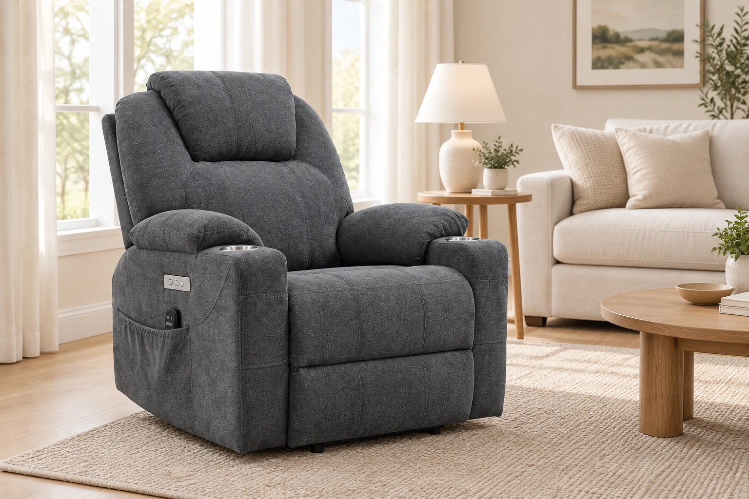 Overstuffed Power Lift Recliner