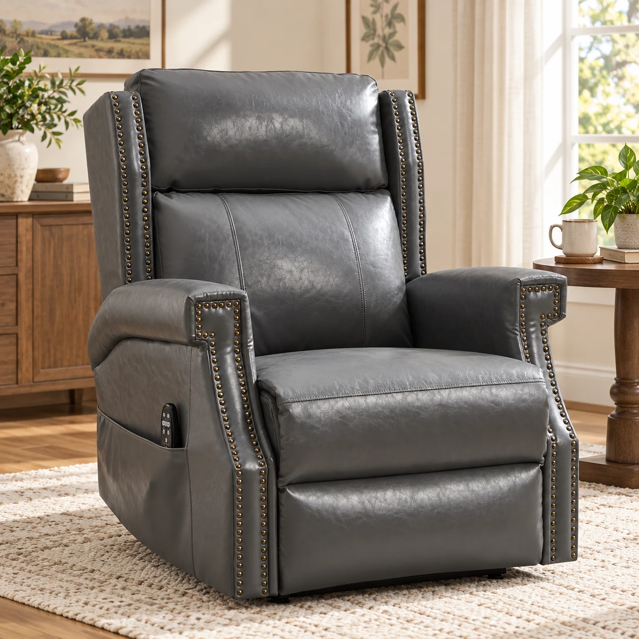 Classic Manual Recliner with Heat & Massage