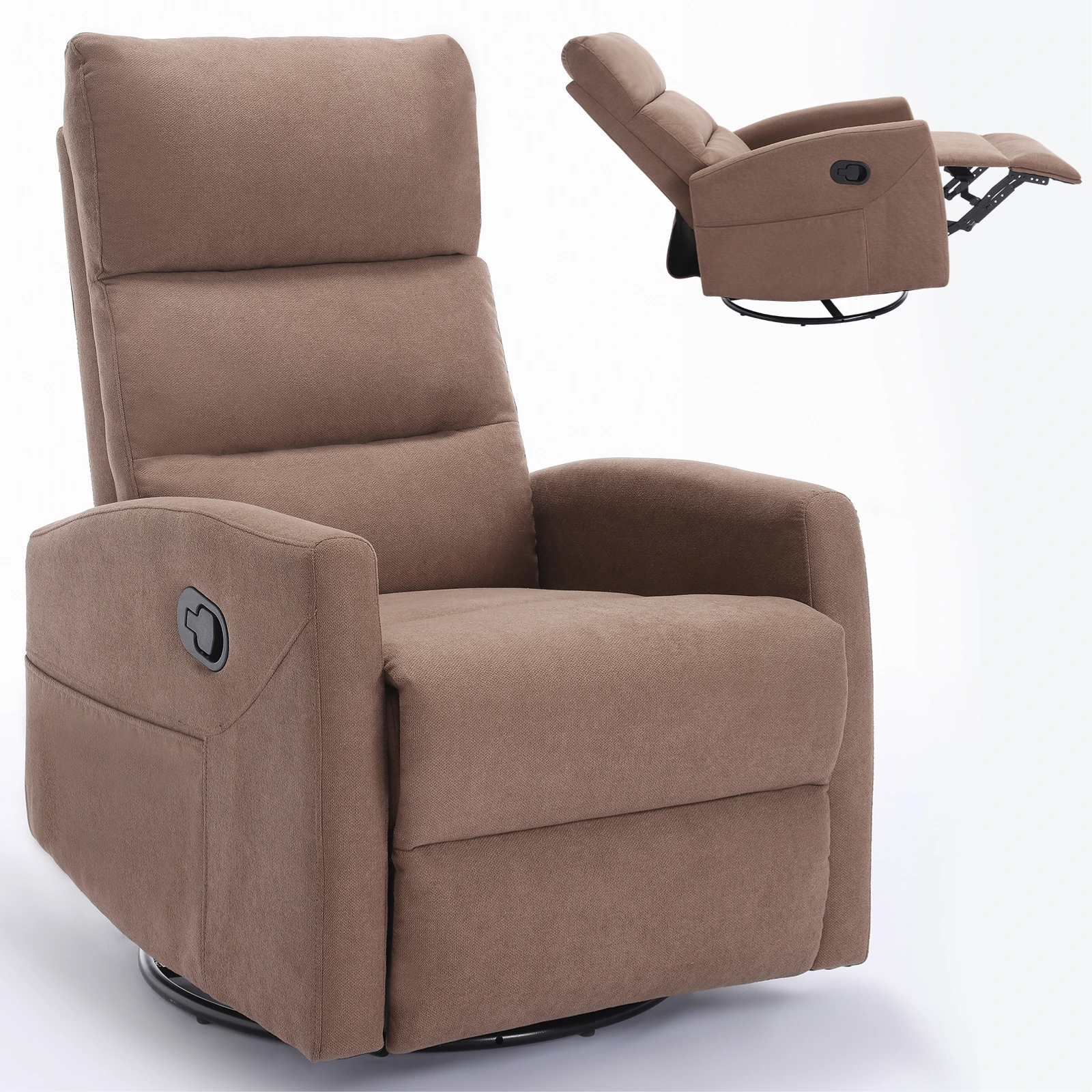 RHHVVR Swivel Rocker Manual Recliner in brown — original product detail 4