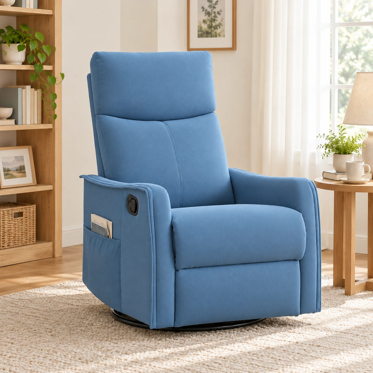 RHHVVR W1803P251883 Blue — empty chair in reading corner