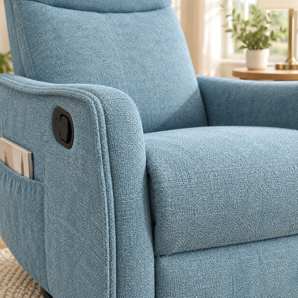 RHHVVR W1803P251883 Blue — upholstery and stitching close-up
