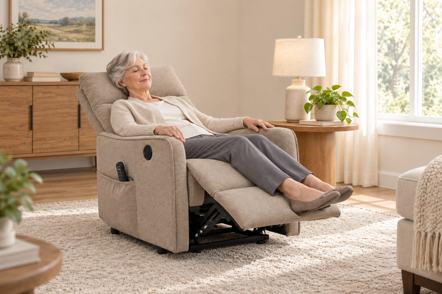 RHHVVR W1803P536616 Khaki — person resting in low reclined position