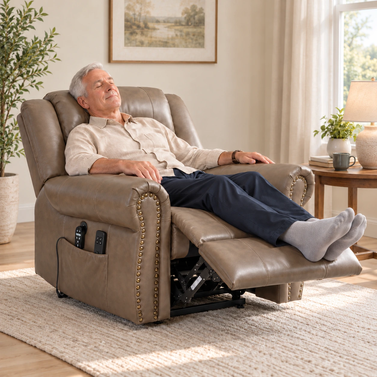 RHHVVR W1803S00075 Brown — person resting in low reclined position